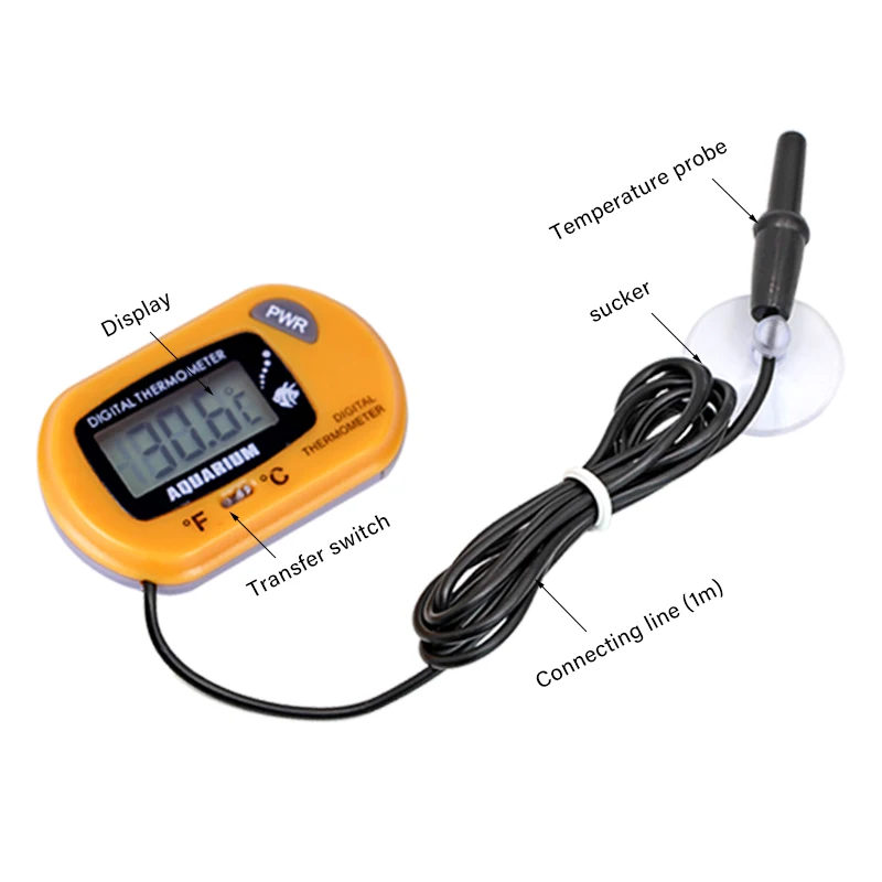 Termómetro para acuario con pantalla LCD digital y ventosa precisa - imagen 2