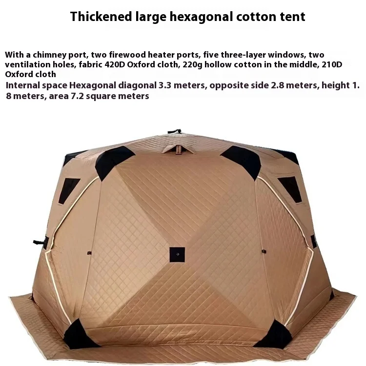 Hexagonal Tent Instant Setup Thickened Windproof Winter Fishing Camping Tent Ice Fishing Camping Tent