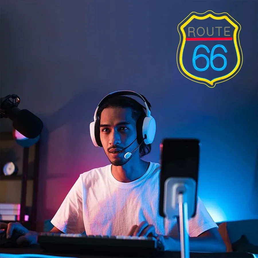 

Светодиодные неоновые огни, вывески для пивного бара, спальни, домашнего офиса, отеля, паба, кафе, комнаты отдыха, настенного художественного декора, неоновая вывеска Route 66