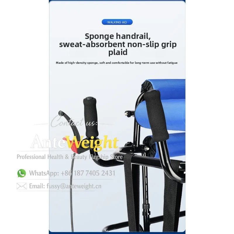 4-Wheel Rehabilitation Walker for Adults, Standing Frame with Foot Pedals for Leg Training | Mobility Aid for Walking Recovery