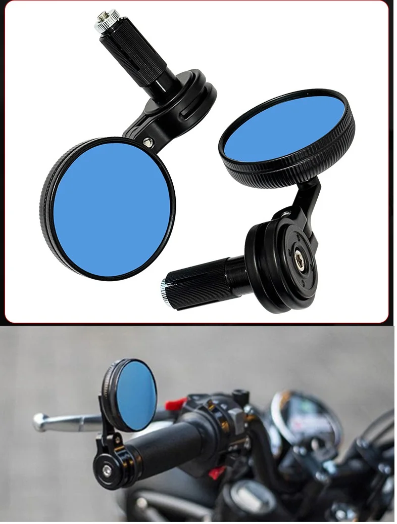 

Motorcycle 22mm Handlebar End Mirror CNC Aluminum Small Mirror Universal for Yamaha YBR125 MT 07 09 FZ1 FZ6 FZ15 Fazer XSR 700