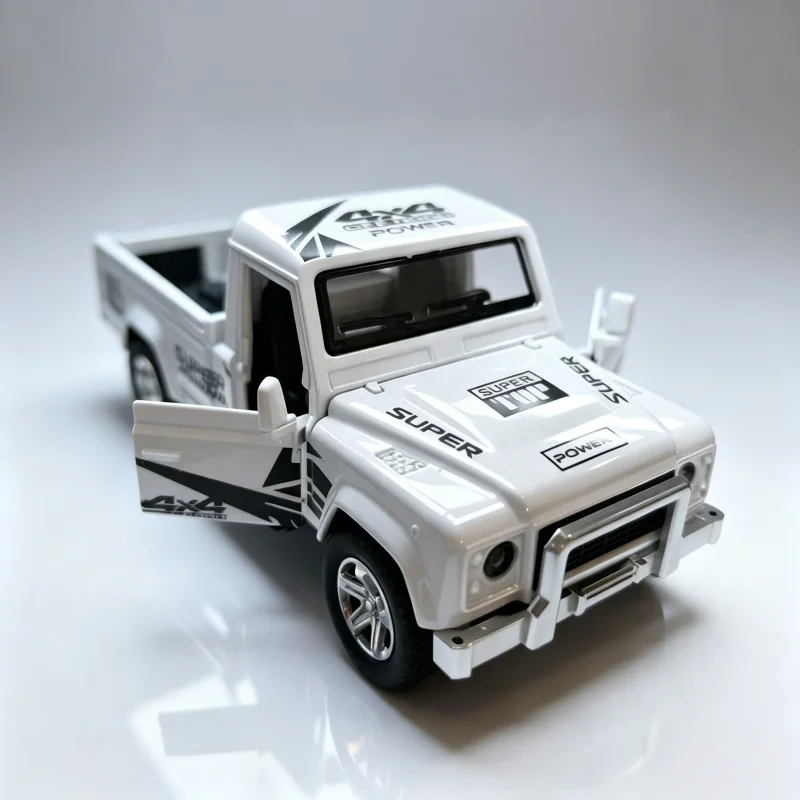 1/36 Die-Casting Off-Road Pickup Toy Car, Return Force Function, Can Open Door Alloy Car Model, Suitable for Collection and Gift