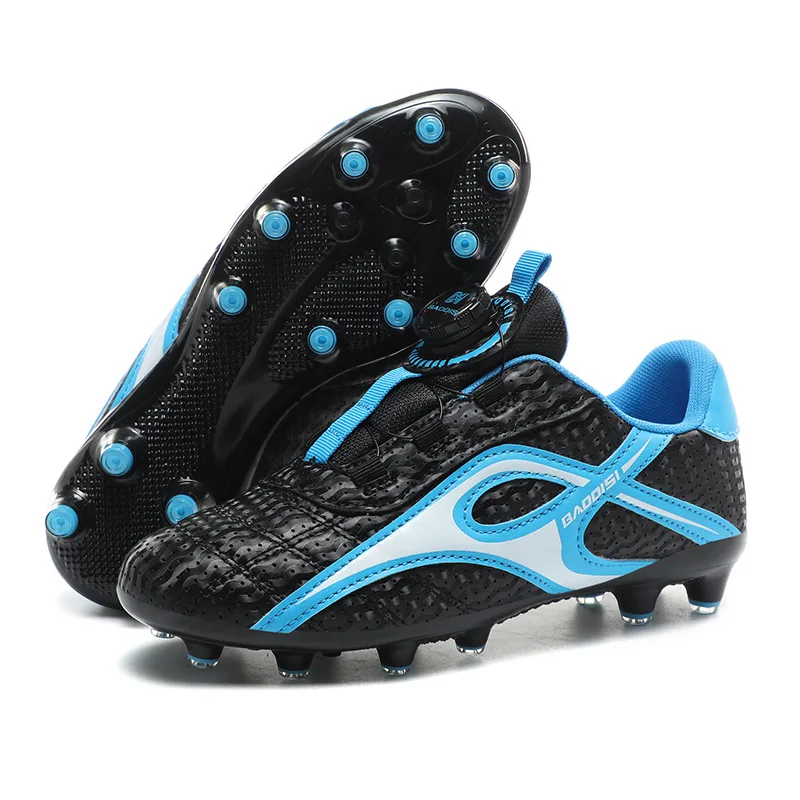 2026 Quick Lace Kid Soccer Shoes Size 28-39 Long/Short Spike TF/AG Breathable Non-slip Training Football Sports Shoes