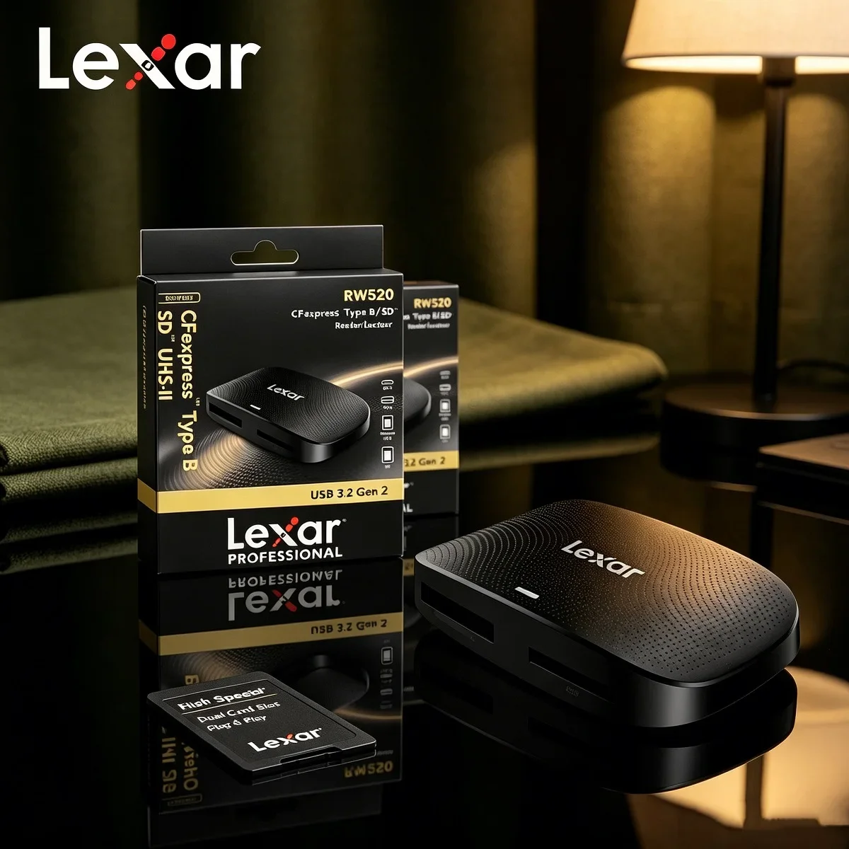 Lexar Professional 100% Original CFexpress Type B / SD Card Reader RW520 USB 3.2 Gen 2 High Speed Memory Card