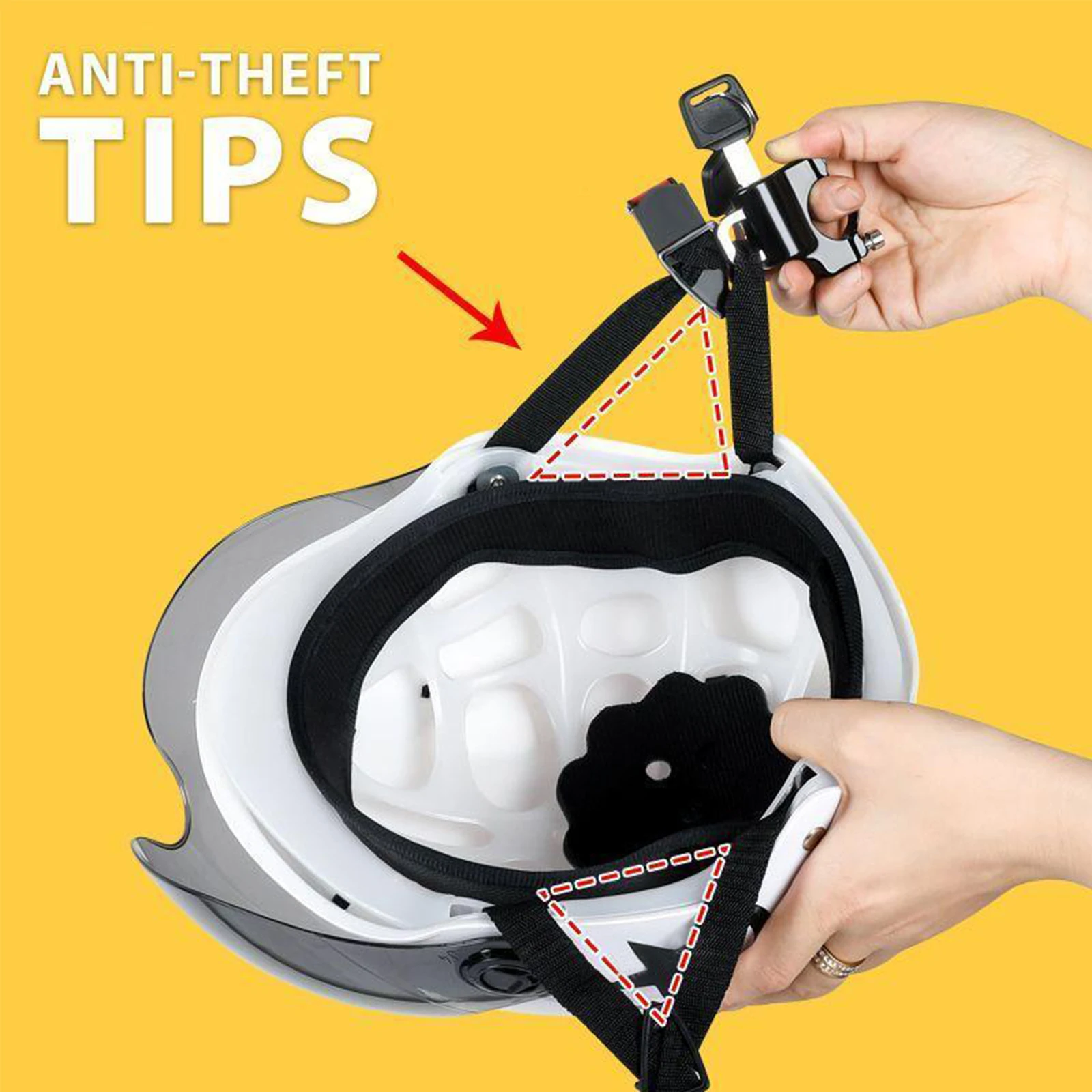 Мини-портативный одиночный замок для шлема) Универсальный замок для мотоциклетного шлема