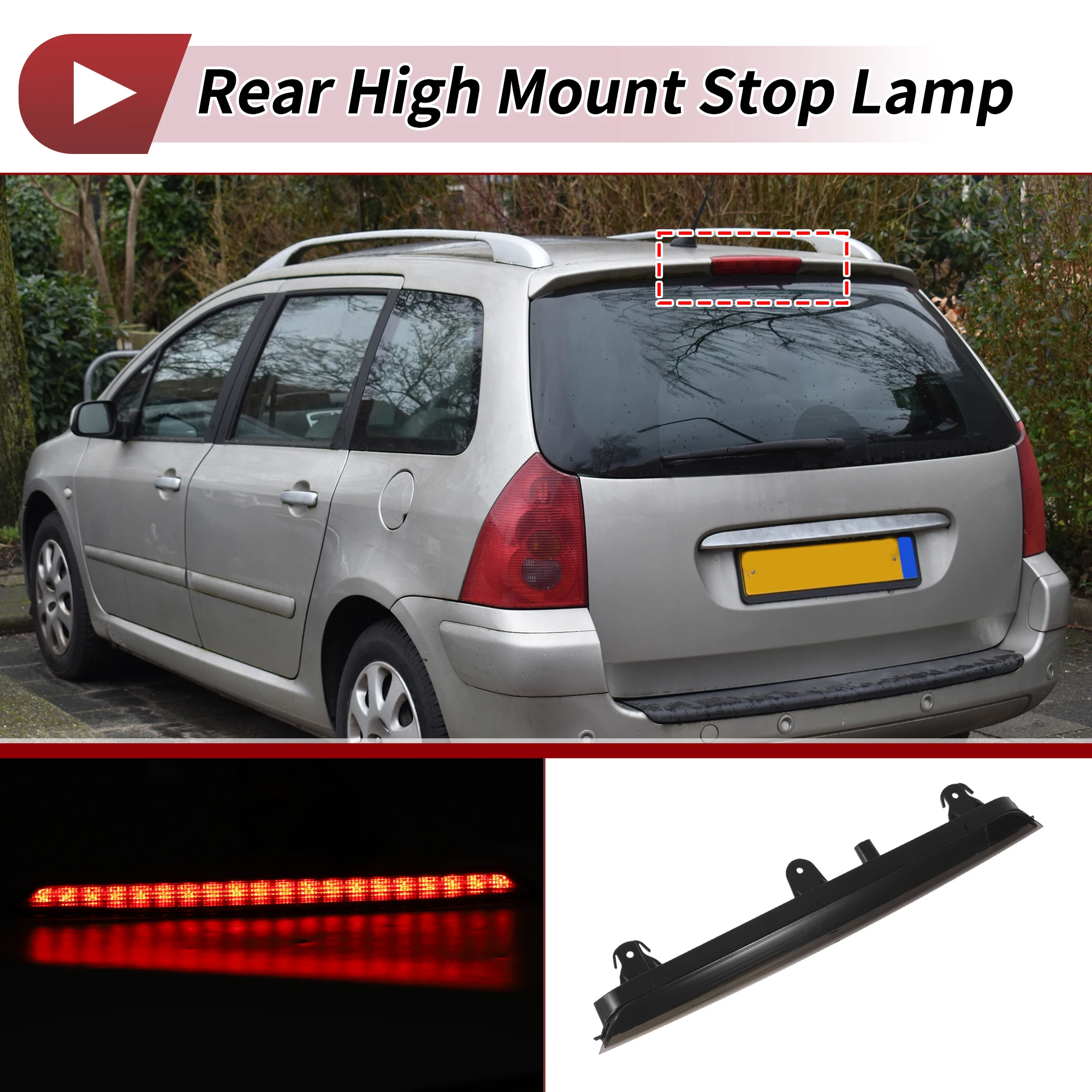 UXCELL Black LED Third Brake Light for Audi Q7 4L 2007-2016 No.4L0945097