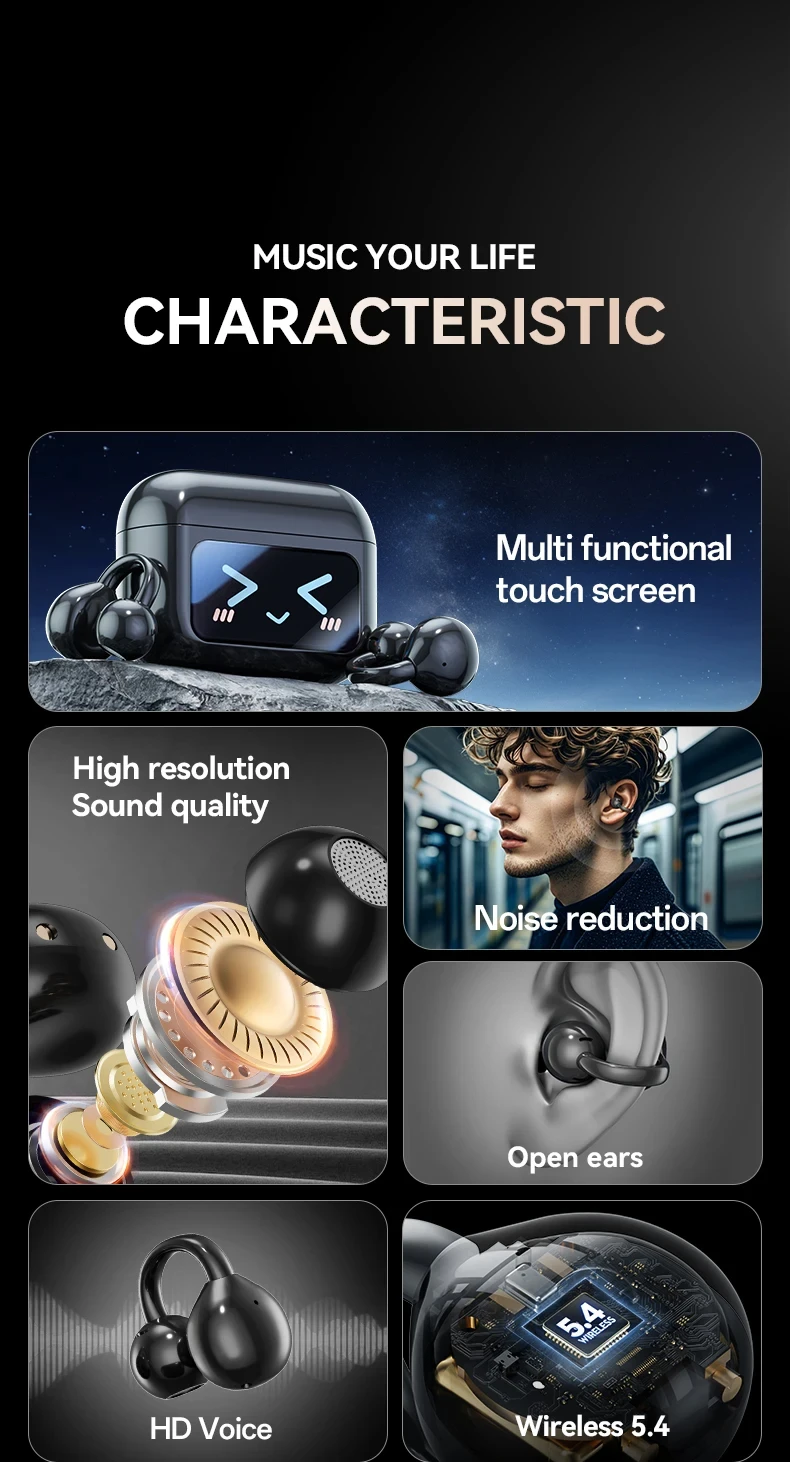 Nuevo 2026 pantalla táctil auricular inalámbrico Bluetooth 144 idiomas en tiempo Real con traducción AI auriculares de t