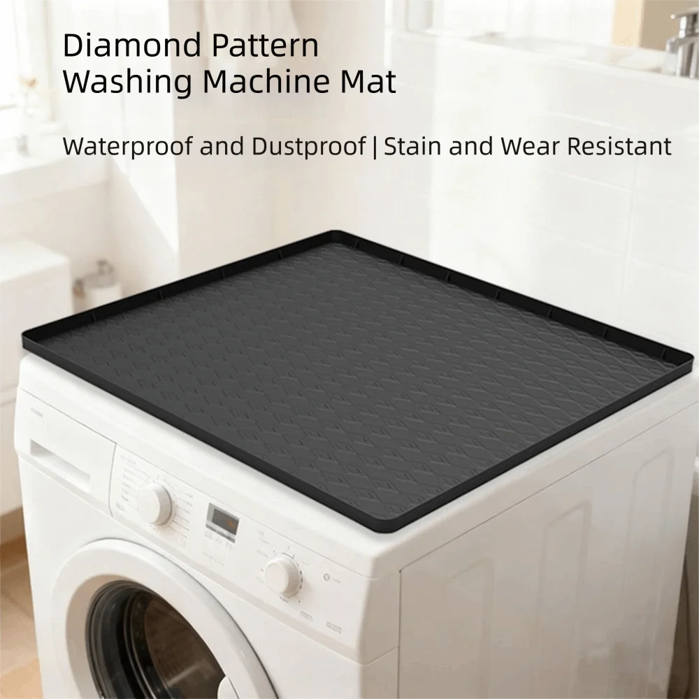 Non-Slip Washing Machine Protector Mat Waterproof Thickened Washer Dryer Top Storage Mat Easy To Clean Washable
