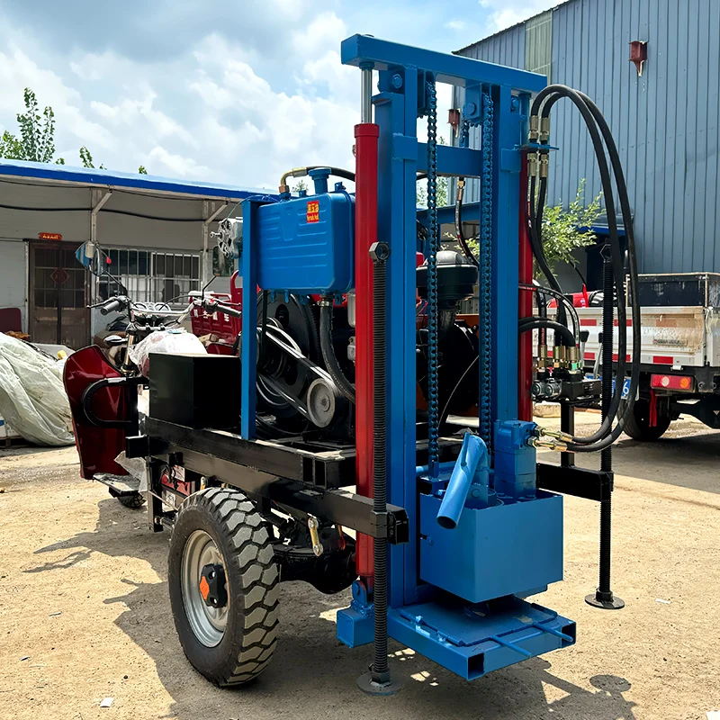 Customized tricycle-mounted pneumatic small borehole multi-functional water well drilling machine