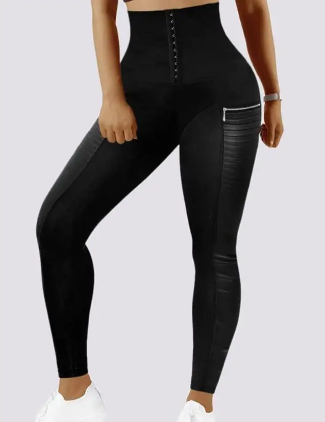 Mallas de gimnasio para mujer, mallas deportivas para entrenamiento físico, pantalones de moda con diseño de cremallera, cintura alta, Control de barriga, pantalones de Yoga activos ajustados