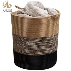 Extra Large Woven Cotton Laundry Basket with Handles | Durable Toy & Dirty Clothes Organizer | Home Storage Solution