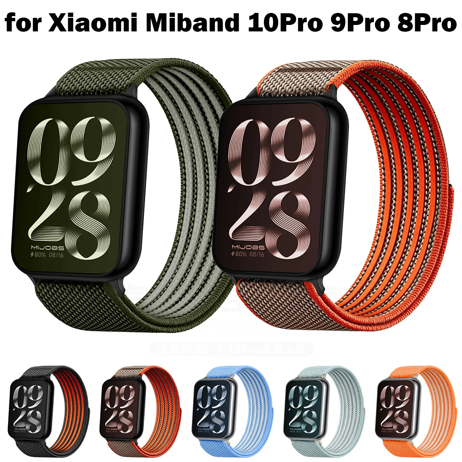 Nylon Strap for Xiaomi Mi Band 10 Pro 9 Pro 8 Pro Sport Strap Bracelet Wristband Replacement Band for Mi Band 9 Pro/8 Pro