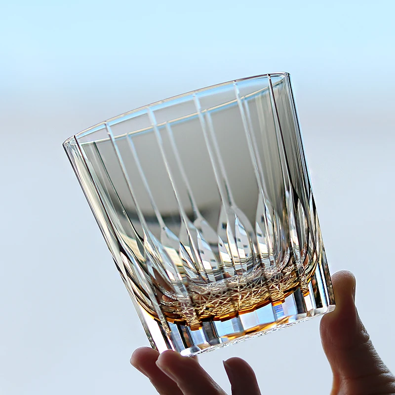 

Серый японский стиль Edo Kiriko, стакан для виски, старомодный стакан с подарочной коробкой, традиционная японская стеклянная посуда для напитков