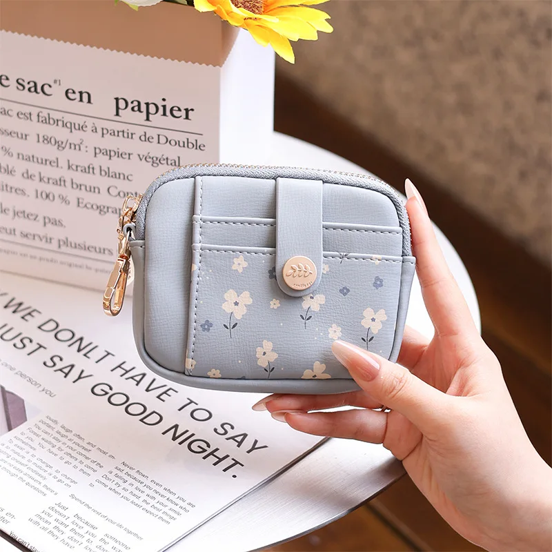 Neue bedruckte Geldbörse mit Reißverschluss, koreanische Version, weiche Oberfläche aus PU-Leder, faltbare Münztasche, multifunktionale faltbare kurze Geldbörse, Da – Detail 7