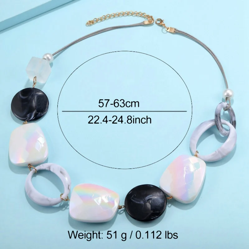 Geometric Acrylic Pendants Necklaces Handmade Long Statement Necklace for Women Party Gifts