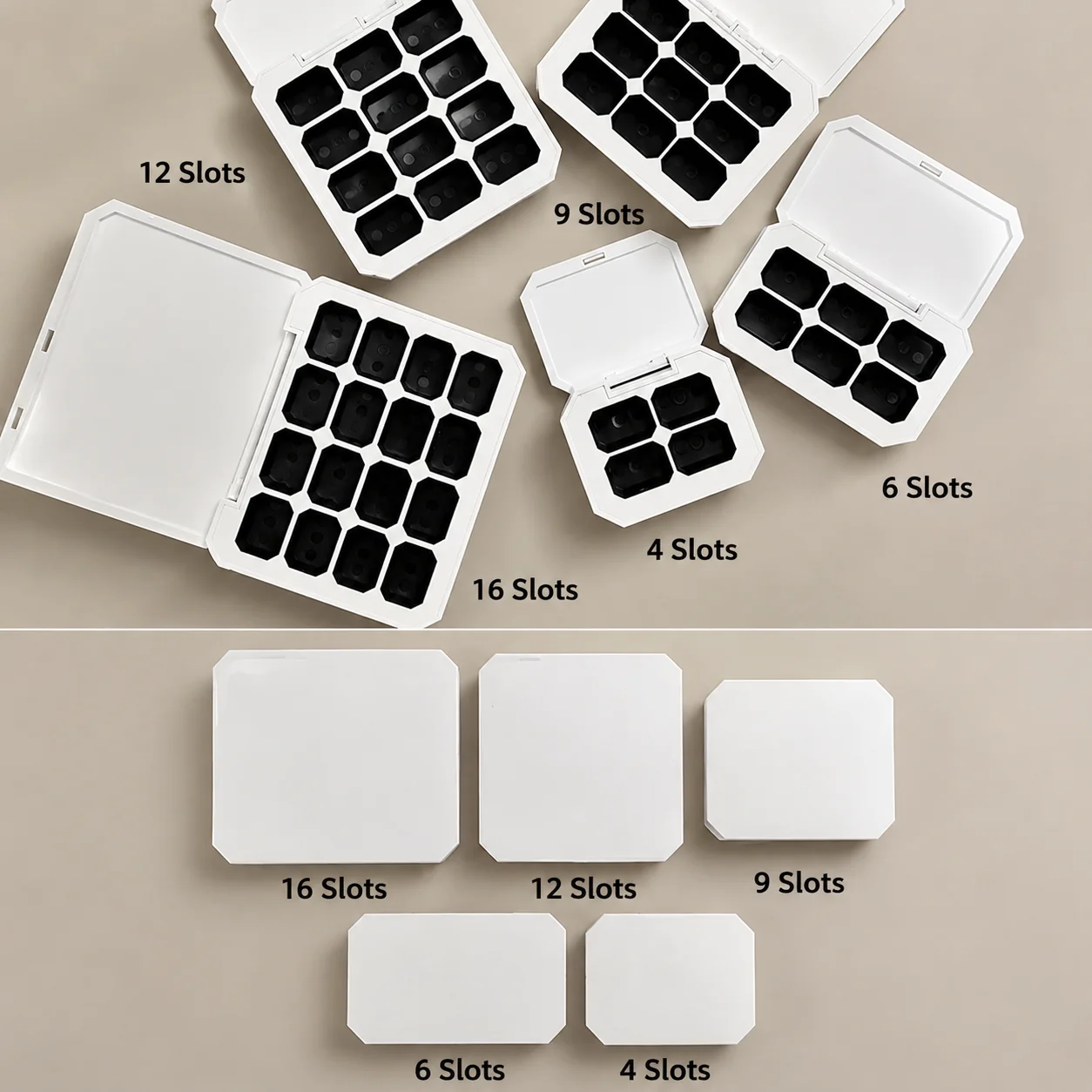 1set Portable Nail Art Palette Nail Gel Storage Box 4/6/9 Grids Empty Nail Polish Container Case For DIY Manicure - view 5