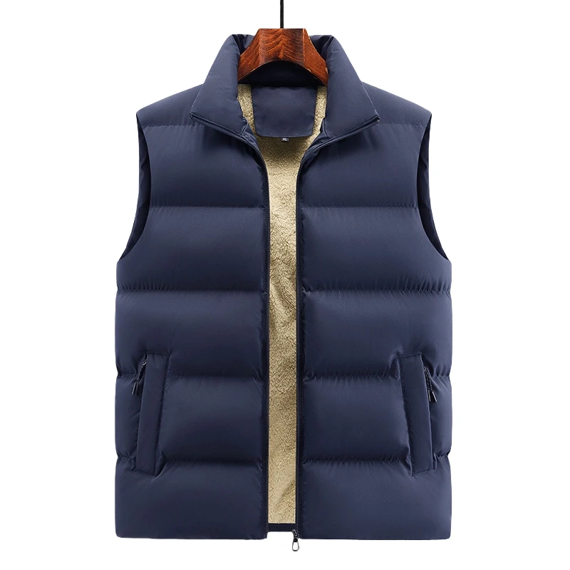 

Casual Down Cotton Vest Male Autumn Winter Lamb Wool Vest Men High Quality Thick Warm Fur Versatile Oversized Windproof Jacket