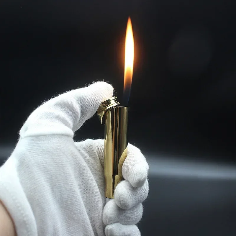 Creative Bullet Shape Lighter with Red Laser – Refillable Windproof Butane Flame Metal Cigarette Lighter for Men