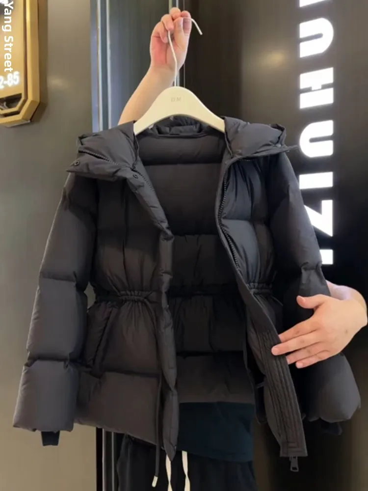 Único sli bla fino ajuste colete feminino inverno thiened puffer jaet coreano sle pão casaco quente commute sle