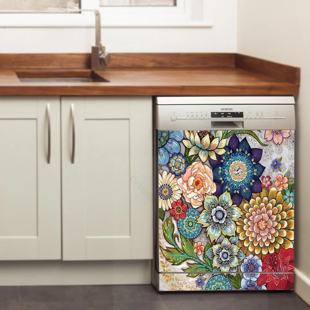 Octopus Fruit Starry Green Plant Stickers For Dishwasher Home Decor Wallpaper Adhesive Vinyl Furniture Desk Wall Refurbish Decal