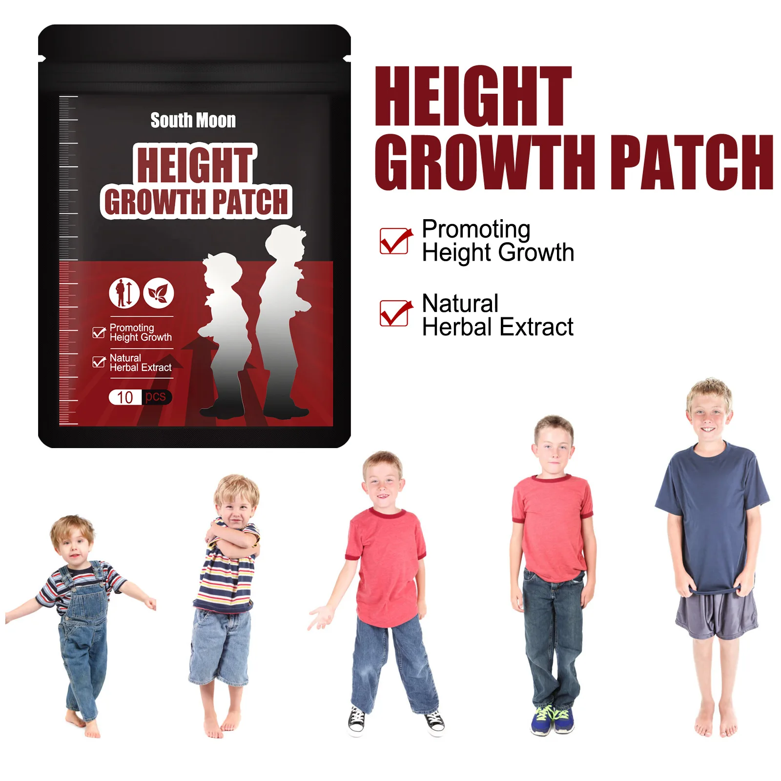 South Moon Height Growth Patch Promote Bone Growth Plantar Acupoint Stimulation Foot Sticker Long Stature Increase Health Patch