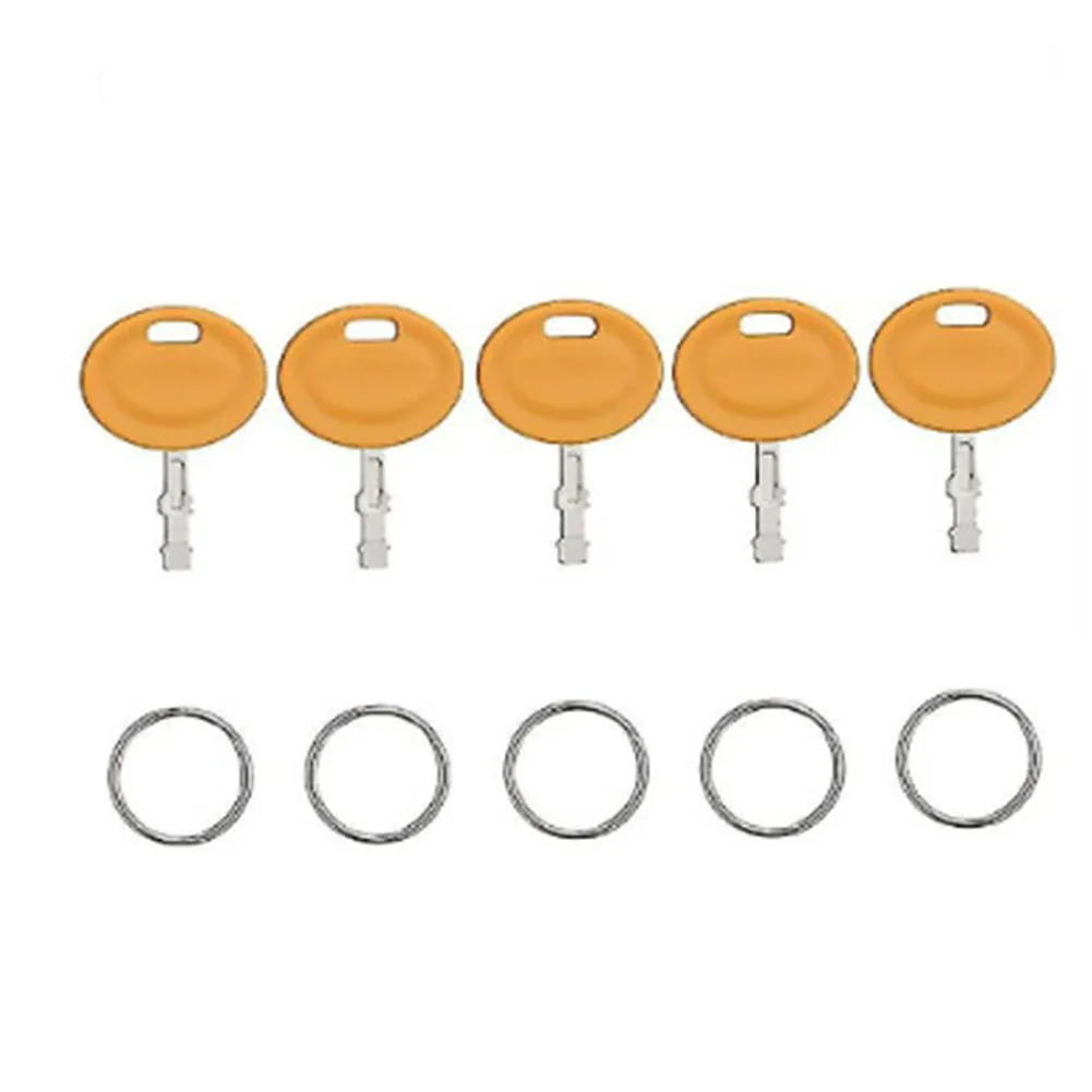 CA-DET and For Troy Riding Mower Ignition Key Replacement Set 6 Pack Yellow Plastic Keys with Key Rings and Mounting Buckle
