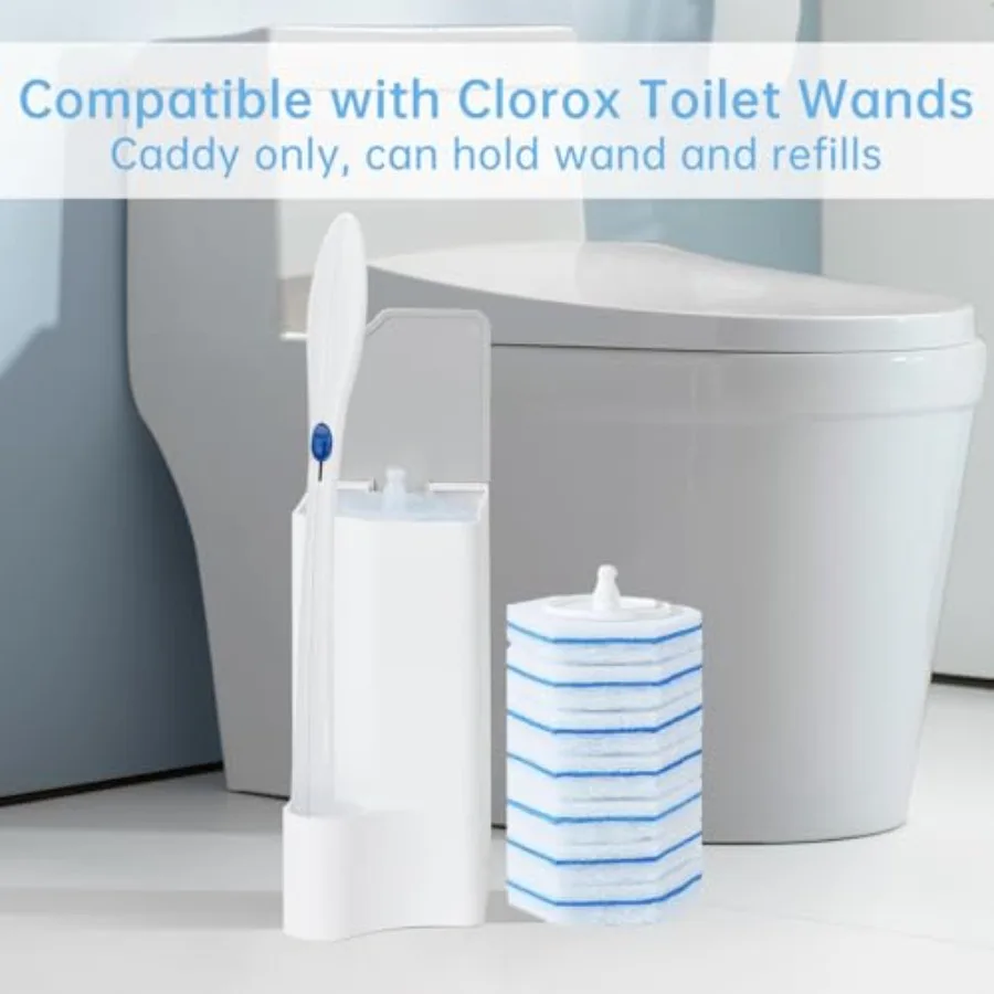 2 Pack Holder for Clorox Toilet Wand, Compatible with Clorox Toilet Wand Holder only, White and Gray