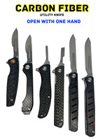 Carbon Fiber Utility Knife Open With One Hand NO24 NO60 Surgical Blade EDC Portable Pocket Folding Knifes Selfdefense Tools