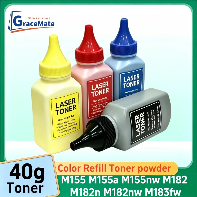 1-4PCS Color Refill Toner Powder for HP Toner Cartridge M155 M155a M155nw M182 M182n M182nw M183fw M183