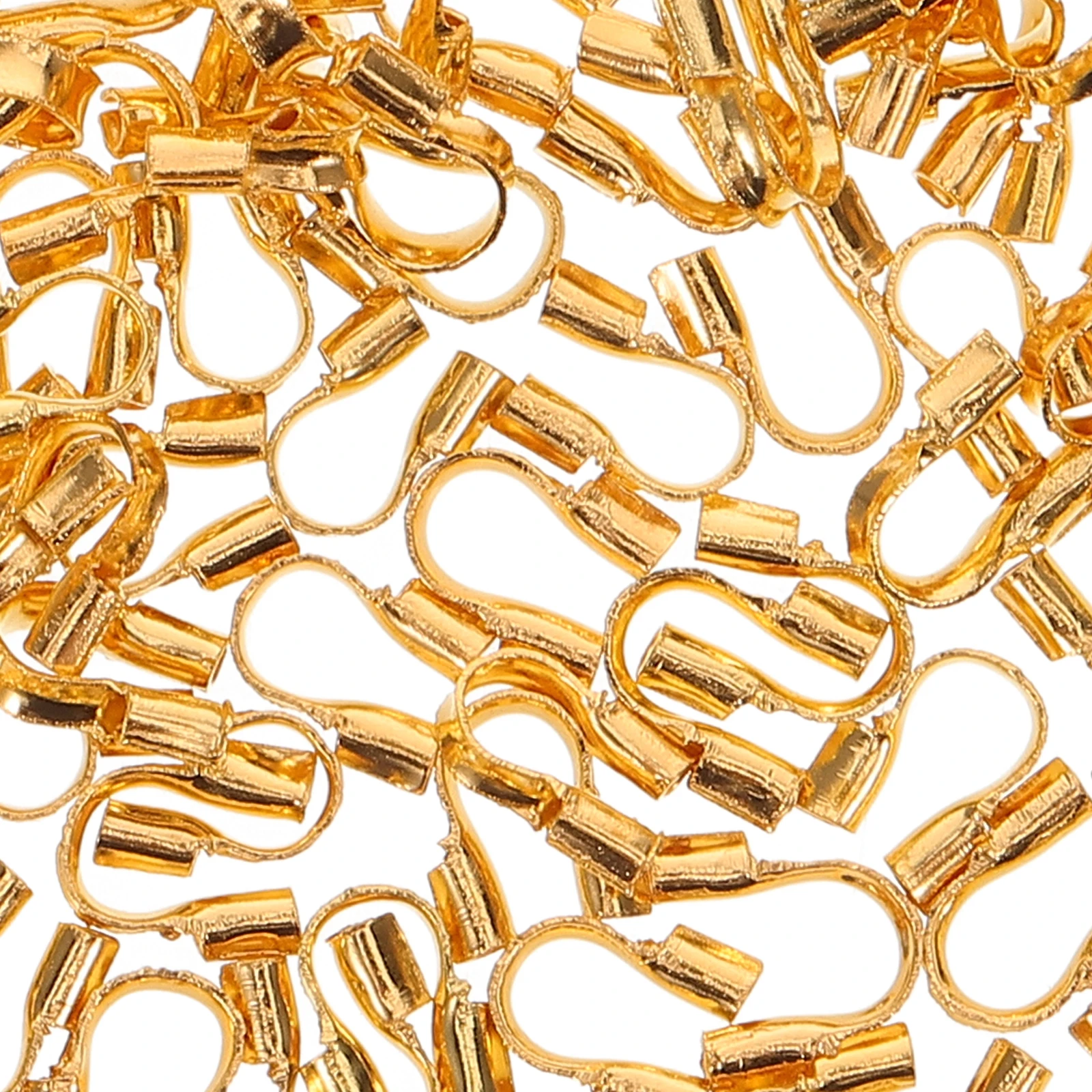 

100 Pcs U-shaped Positioning Tube Jewelry DIY Making Round Copper Accessories Bezel Wire for Thread Guard Guardian