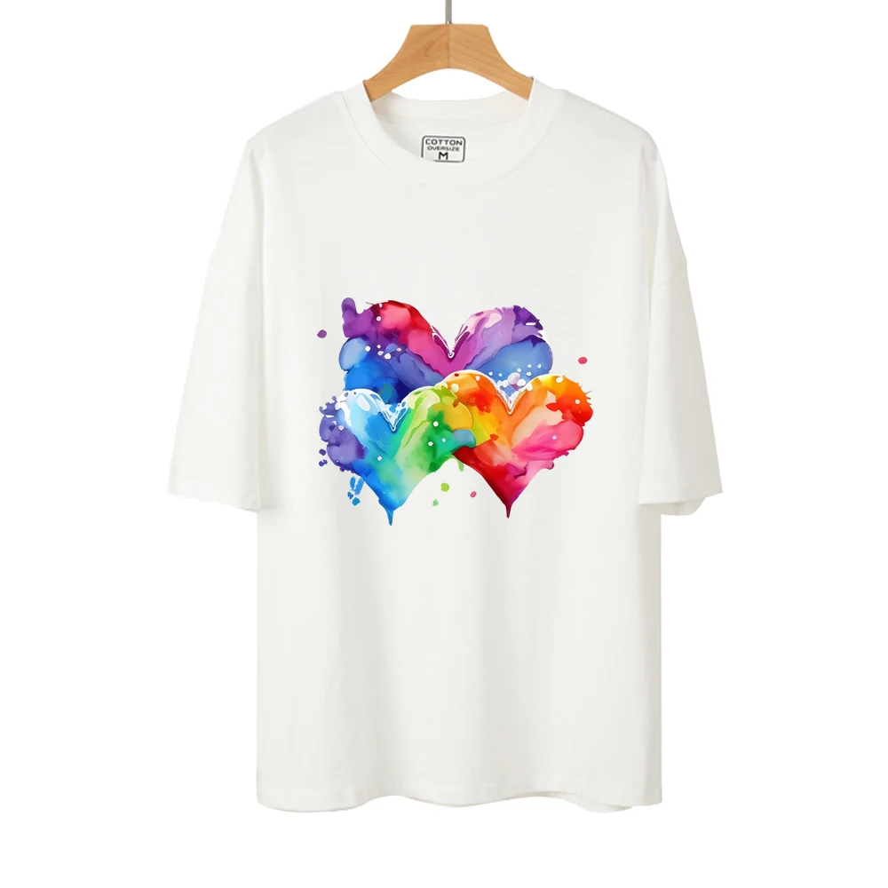 25cm Color Watercolor Love Printed Clothing Accessories Fashion Cute Couple Clothing Decoration DIY Patch