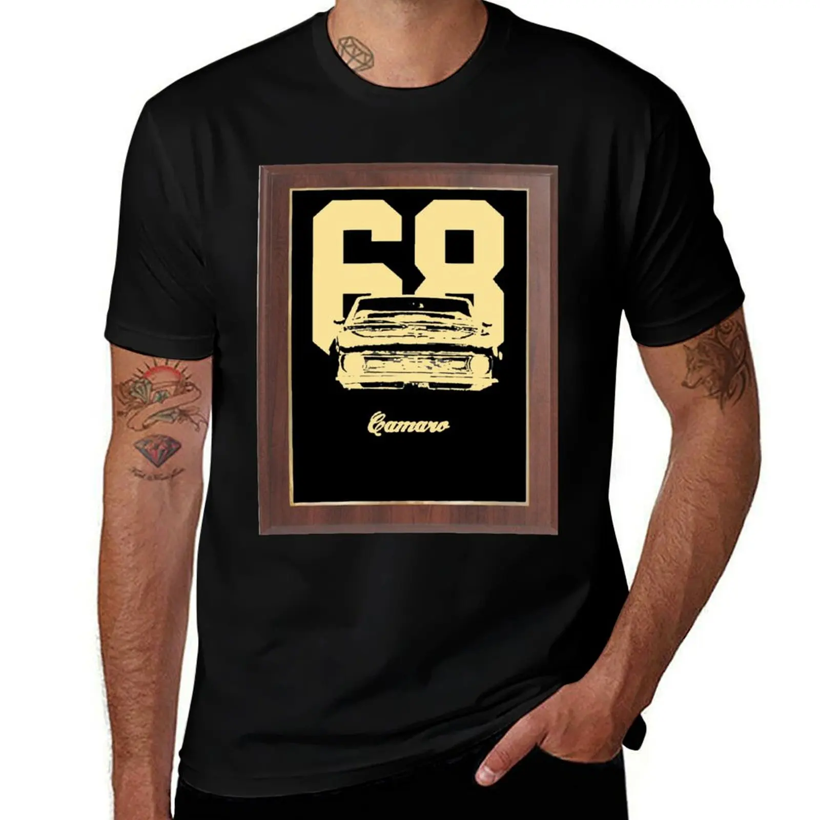 

1968 Camaro Grill View Fan Trophy plaque T-Shirt man t shirt heavy cotton t shirt personalised T-Shirt