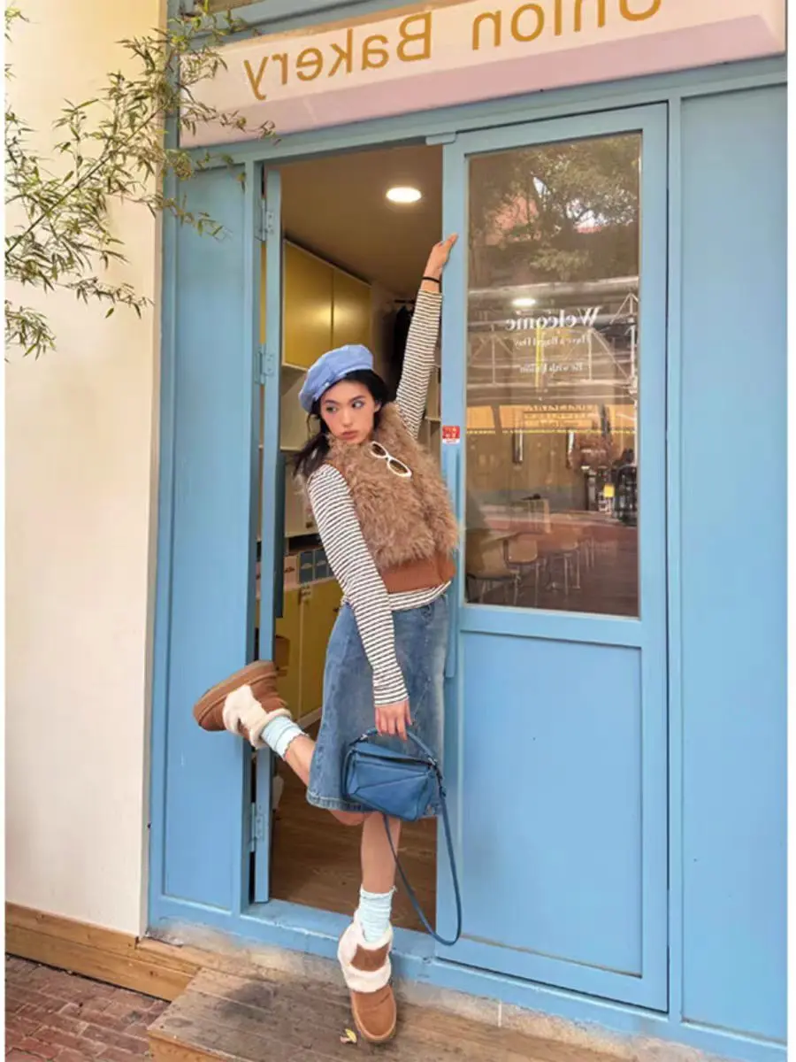 

Жилеты Жилеты Толстая женская униформа Летняя приталенная на шнуровке Милая трендовая шикарная быстросохнущая клубная светская одежда Ulzzang Эластичная