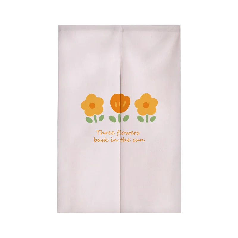 VIKAMA Fresh and Whimsical Fabric Door Curtain & Room Divider—No Drilling Required—Home Use for Bedrooms and Kitchens