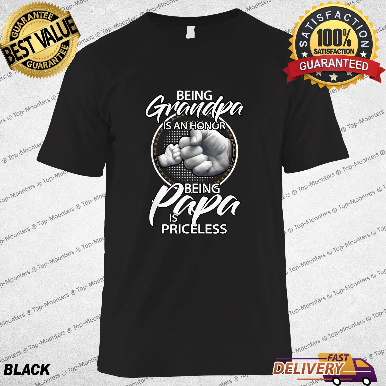 

Being Grandpa Is An Honor Being Papa Is Priceless T-Shirt Gift For Men, Tee Gift