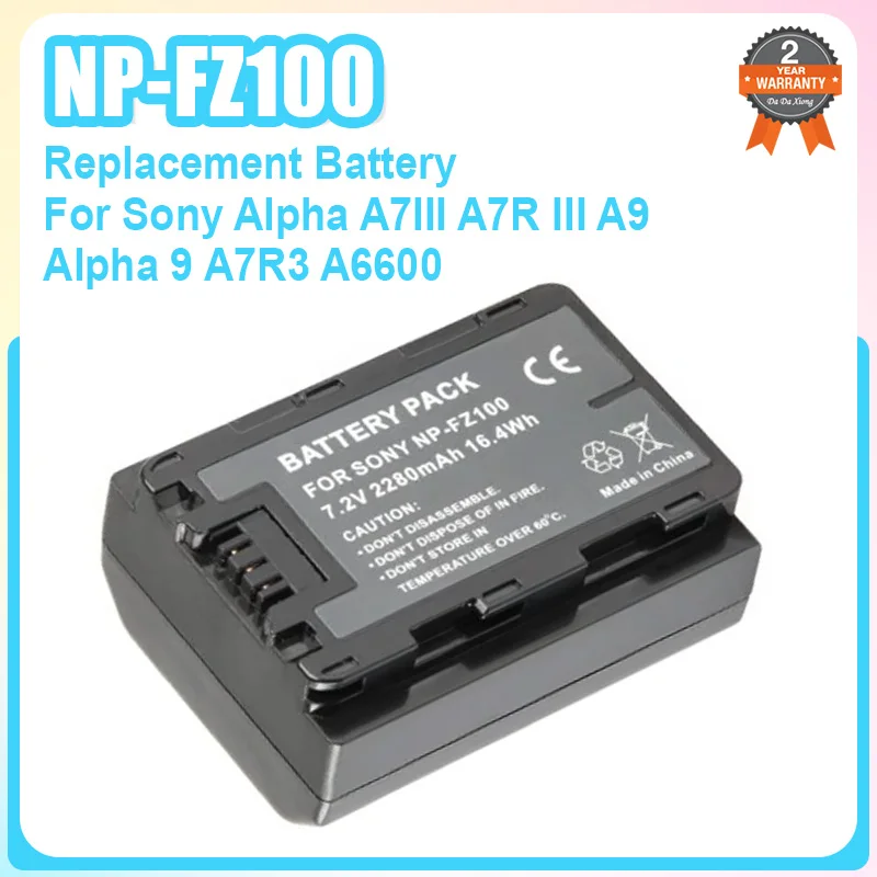 NP-FZ100 NPFZ100 NP FZ100 2280mah rechargeable Battery for Sony Alpha A7III A7R III A9 Alpha 9 A7R3 A6600 Cameras