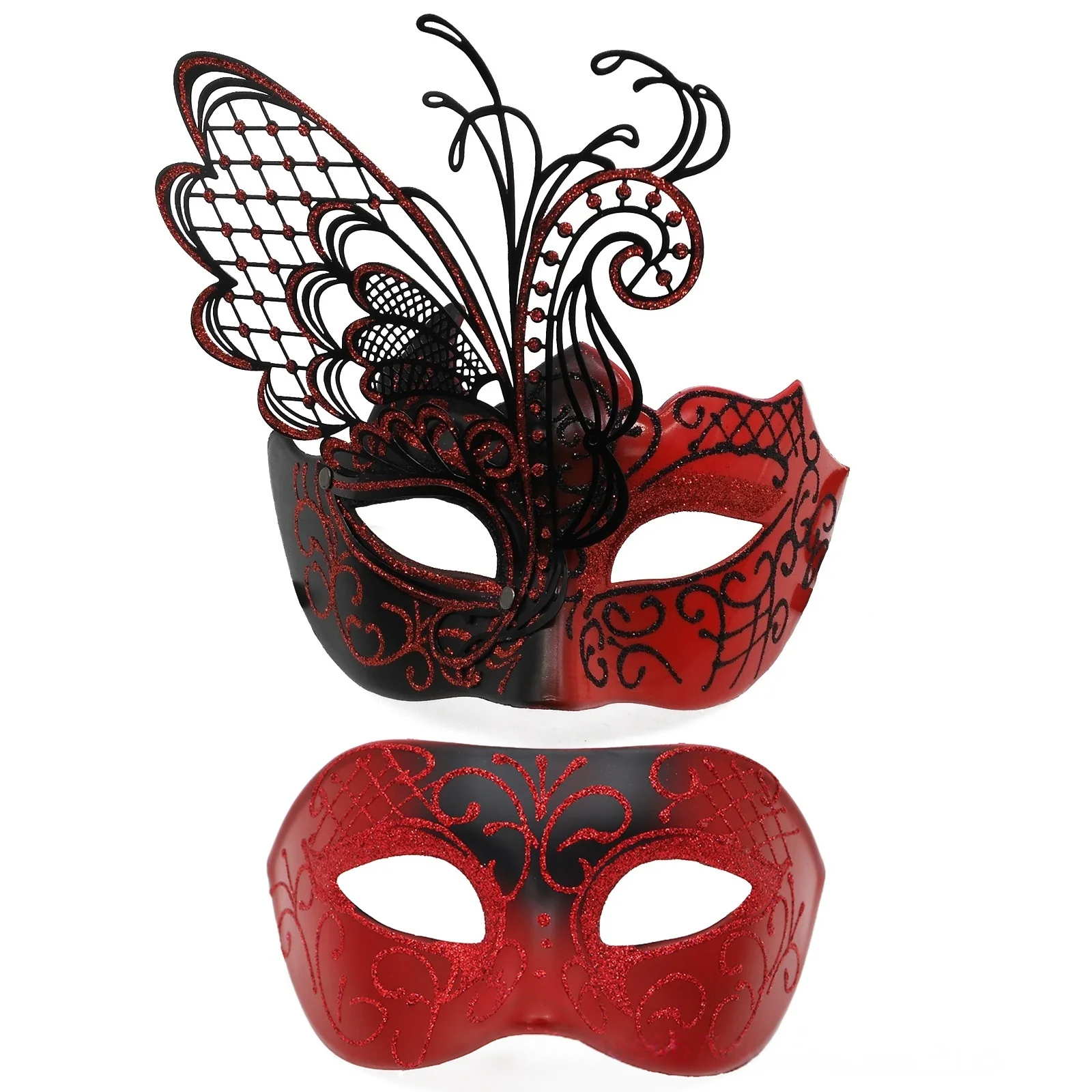 

Venetian luxury style mask, carnival metal mask, diamond-encrusted iron art butterfly mask for men and women