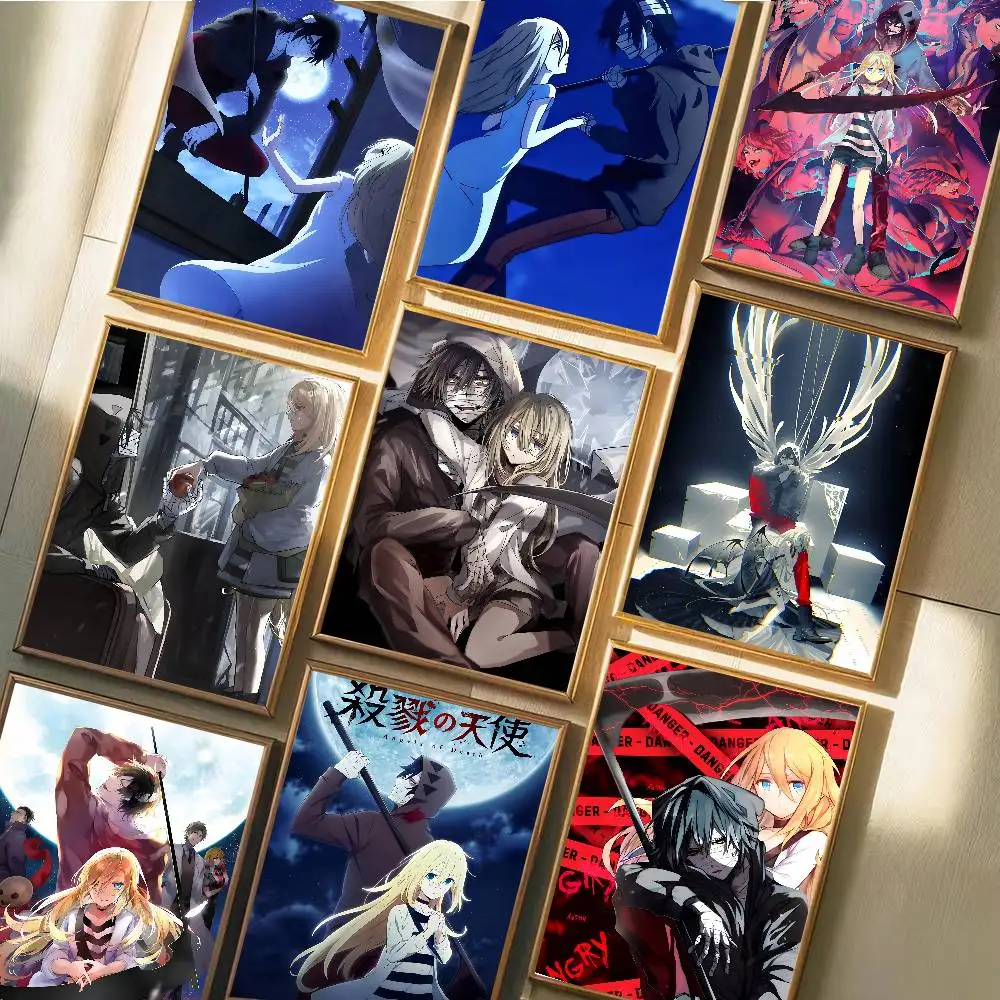 Anime A-Angels of D-Death Poster Self-adhesive Art Waterproof Paper Sticker Coffee House Bar Room Wall Decor