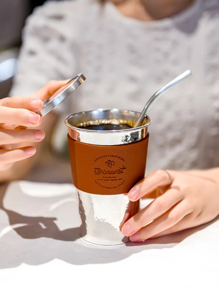 Pure Handmade Sterling Silver 999 Silver Cup Food Grade Women's Silver Water Cup Mugs Insulated Anti-scalding Silver Tea Cup