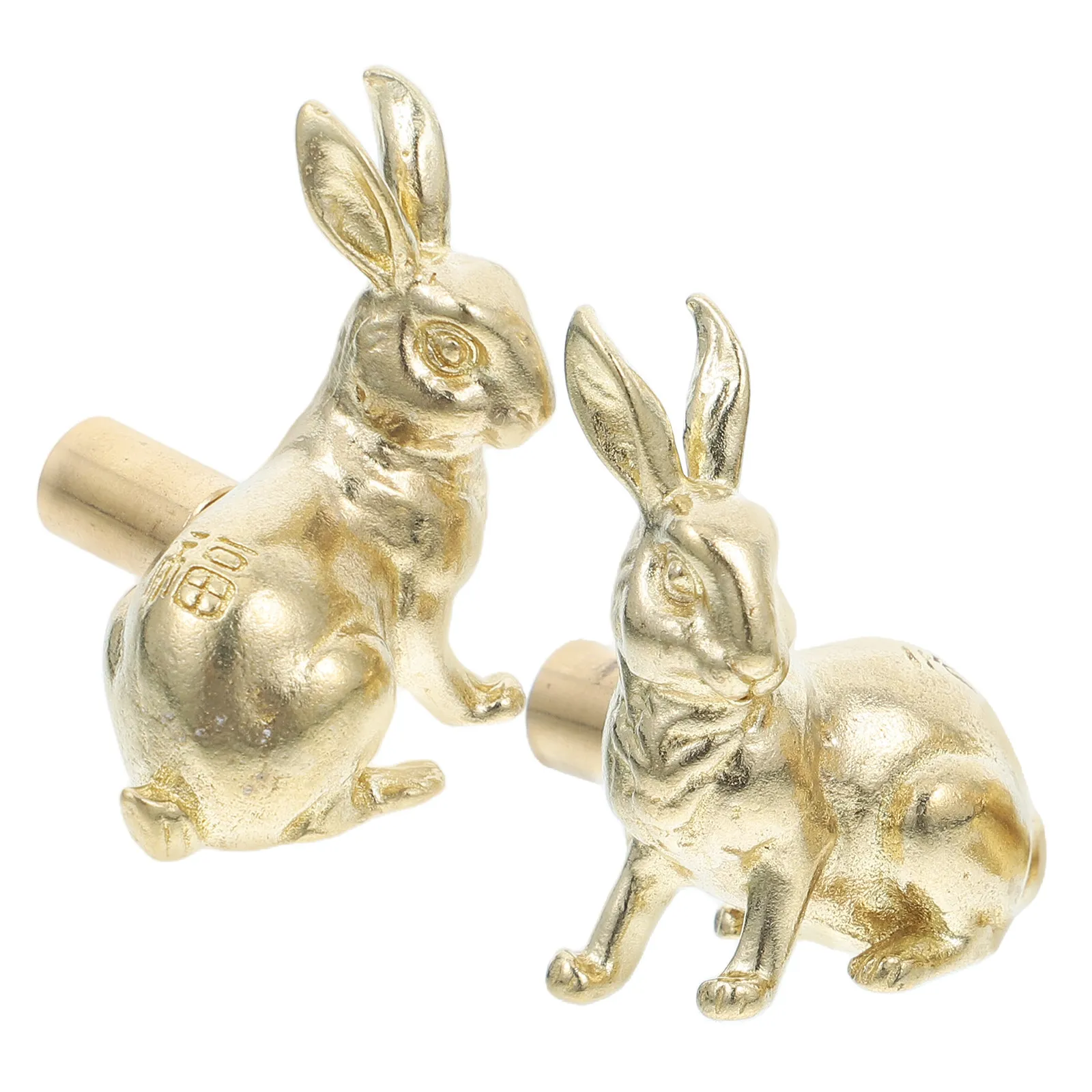 2Pcs Brass Rabbit Dresser Knobs Vintage Bunny Drawer Handles Gold Tone Metal for Cabinets Closets Wardrobe Doors Nursery Decor
