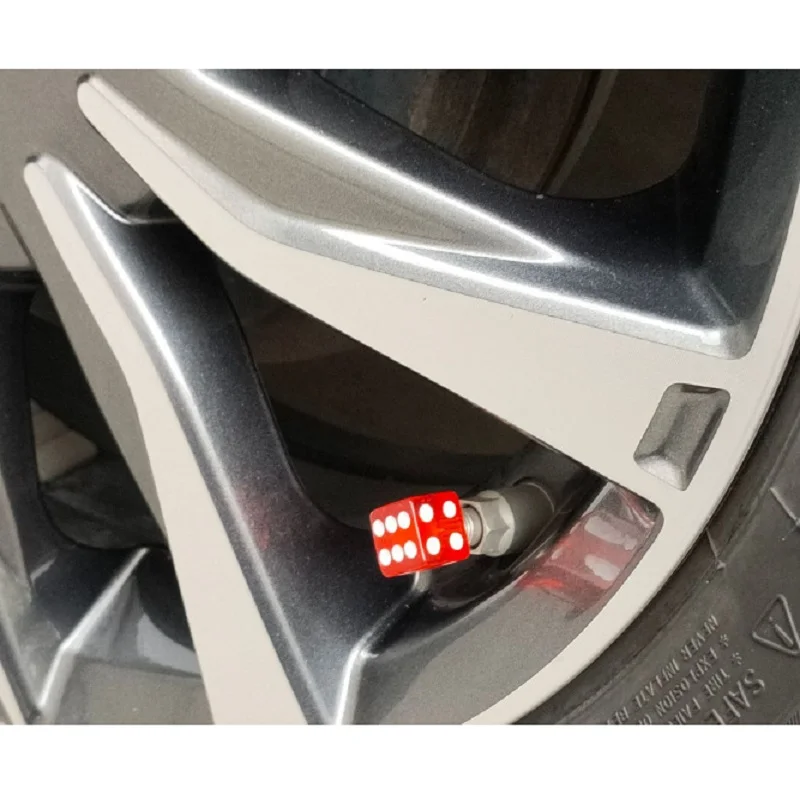 

Universal Car for Car Motorcycle 4 Pcs Car Truck Motocycle Cool Dice Shape Wheel Tire for Valve Stem Cover Cap,7 Colors