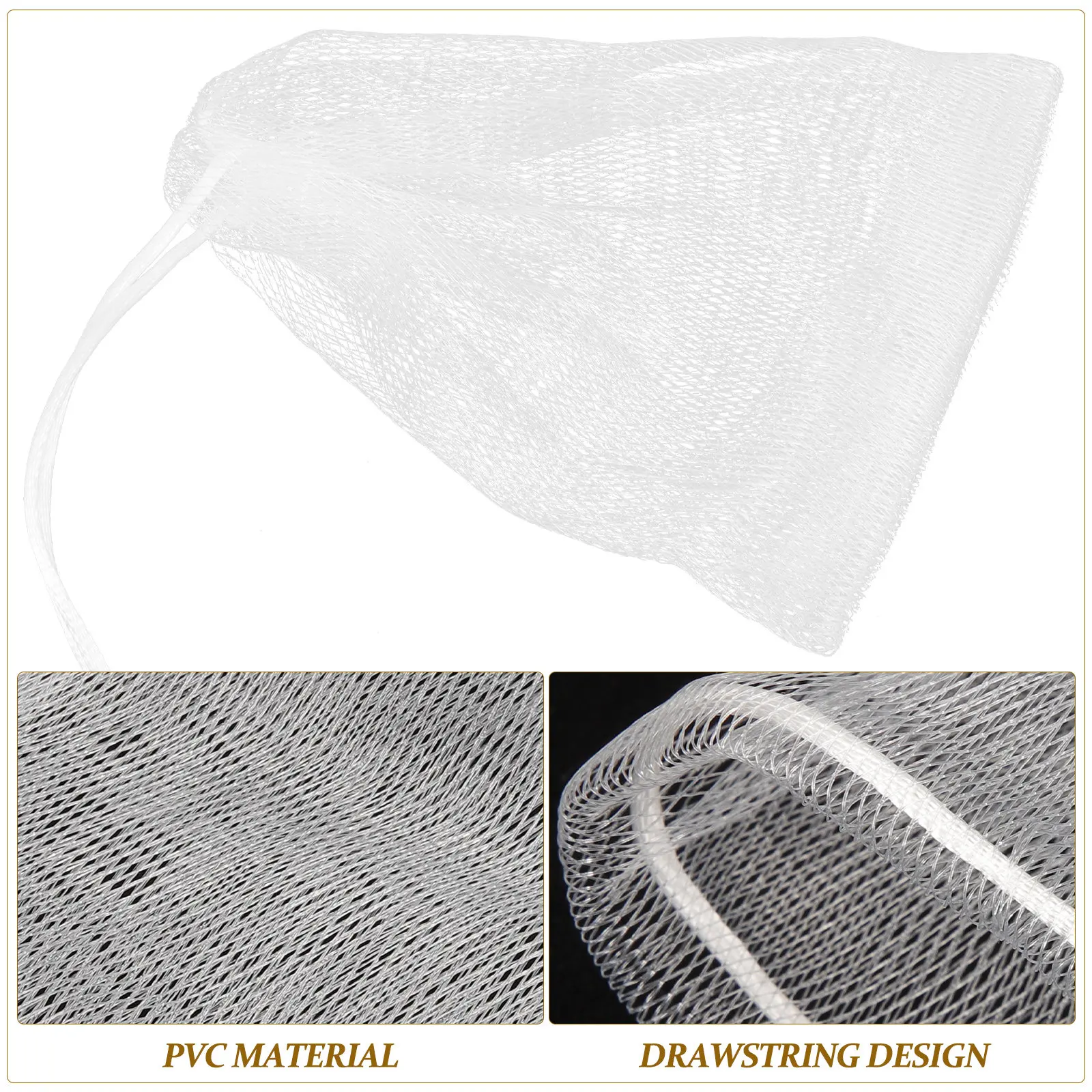 4Pcs Soap Mesh Bath Bubble Net Colorful Soap Saver Pouch Drawstring Design Exfoliating Holder for Body Facial Use