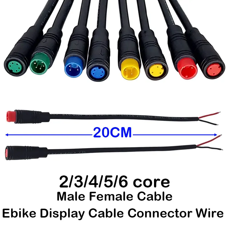 M8-2/3/4/5/6Pin Male Female Ebike Display Cable Connector Wire For Electric Scooter Sensor Electric Bicycle Butt Joint Plug