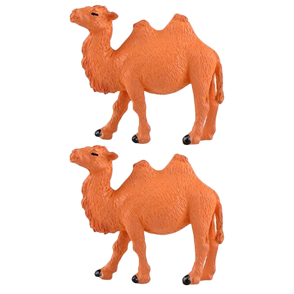 

2 Pcs Desktop DIY Handmade Materials The Animal Camel Plastic Micro Landscape Ornament