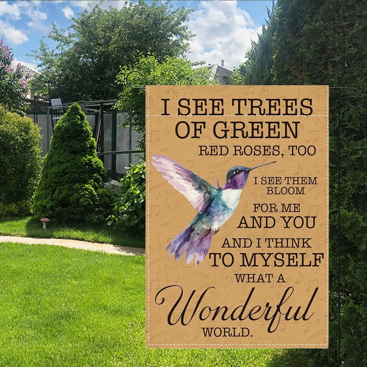 Hummingbird Garden Flag Home Farmhouse Holiday Outside Outdoor Lawn Decorations Yard Flag Double Sided 12x18 Inch HHJ LLG