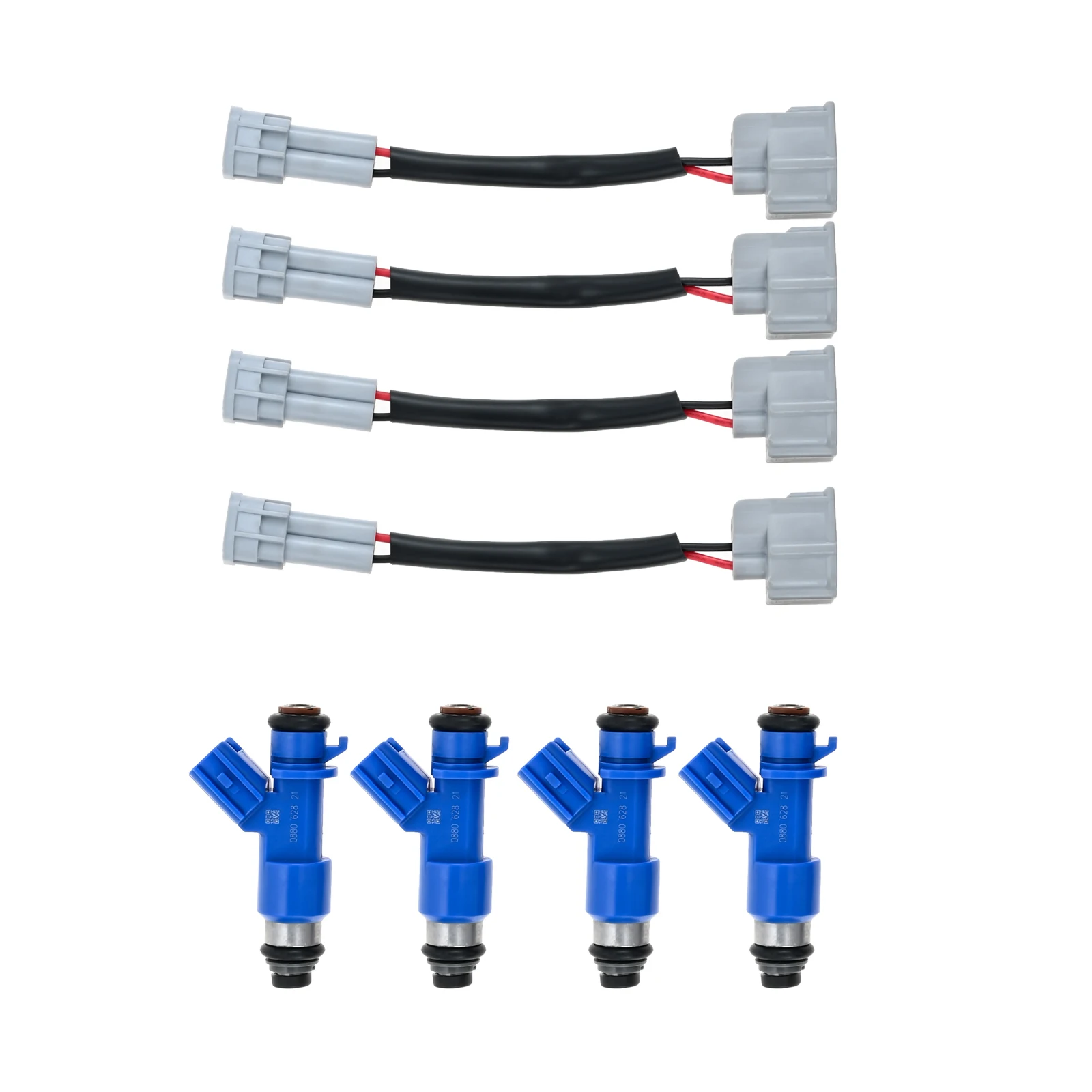 4Sets Car Fuel Injectors With Wiring harness 16450-RWC-A01 EWLKJ00429 Fit For Acura RDX Applications 2002-2006 Acura RSX 2.0L