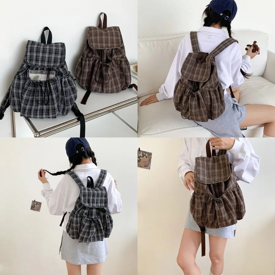 

【New style】Korean version autumn new casual literary pattern women's backpack high-end sense universal college student commutin