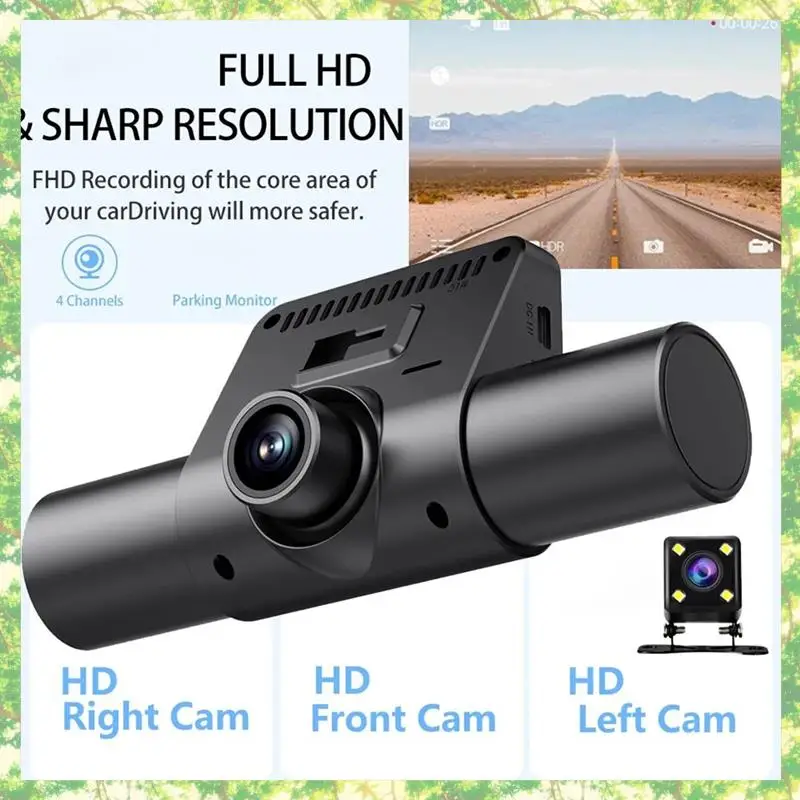 

T84C-2.0-Inch Car Quad-Record HD Night Vision Tachograph Car Front And Rear Left And Right Simultaneously Recording