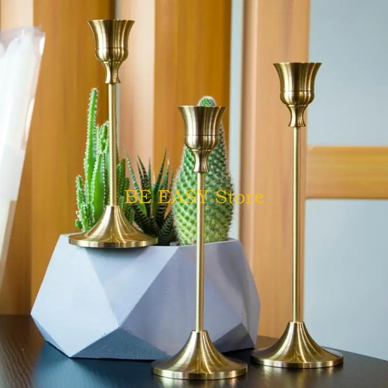 E28F 3pcs/set Candelabra Candle Holder Wedding Table Centerpieces Stand Candelabrum