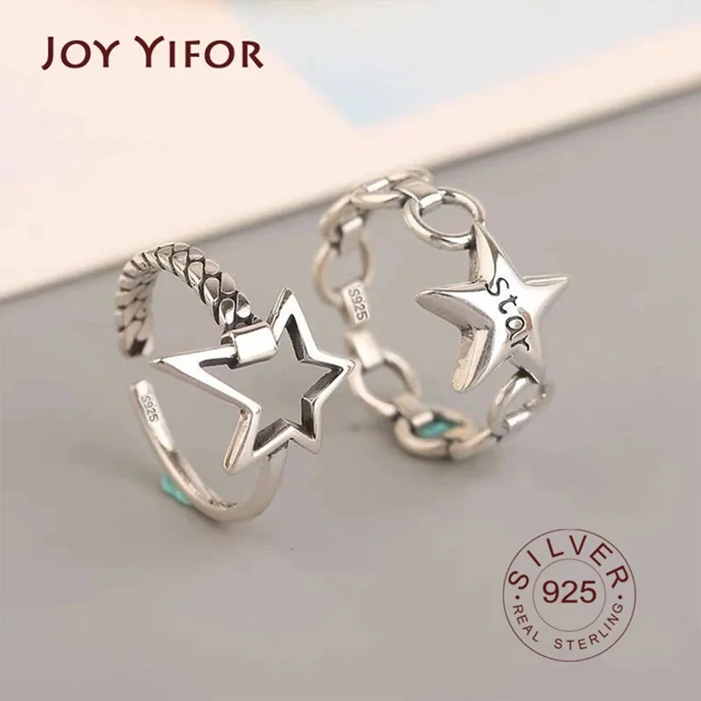 Free Shipping Silver Color stars vintage open Rings For Women Jewelry Beautiful Finger Open Rings For Party Birthday Gift